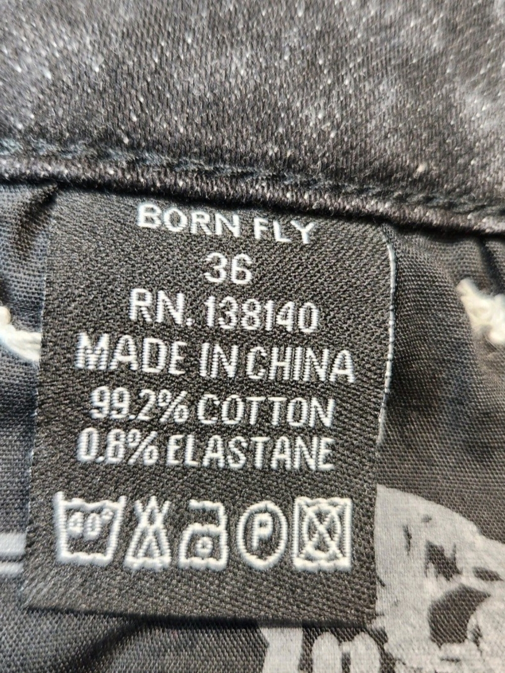 Born Fly Mens Size 36 Shorts Denim Distressed Cutout Patch Design Black Wash 04 - Picture 12 of 14